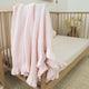 Blush Pink Ruffle Knit Organic Baby Blanket - Thumbnail 1