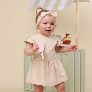 Babyccino Short Sleeve Organic Dress | Snuggle Hunny
