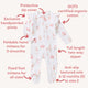 Ballerina Organic Snuggle Sleepsuit Zip Footie with Frill - Thumbnail 4