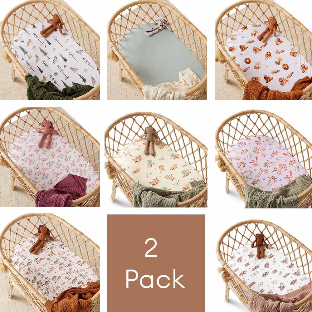 2 Pack Fitted Organic Bassinet Sheets / Change Pad Cover - View 1