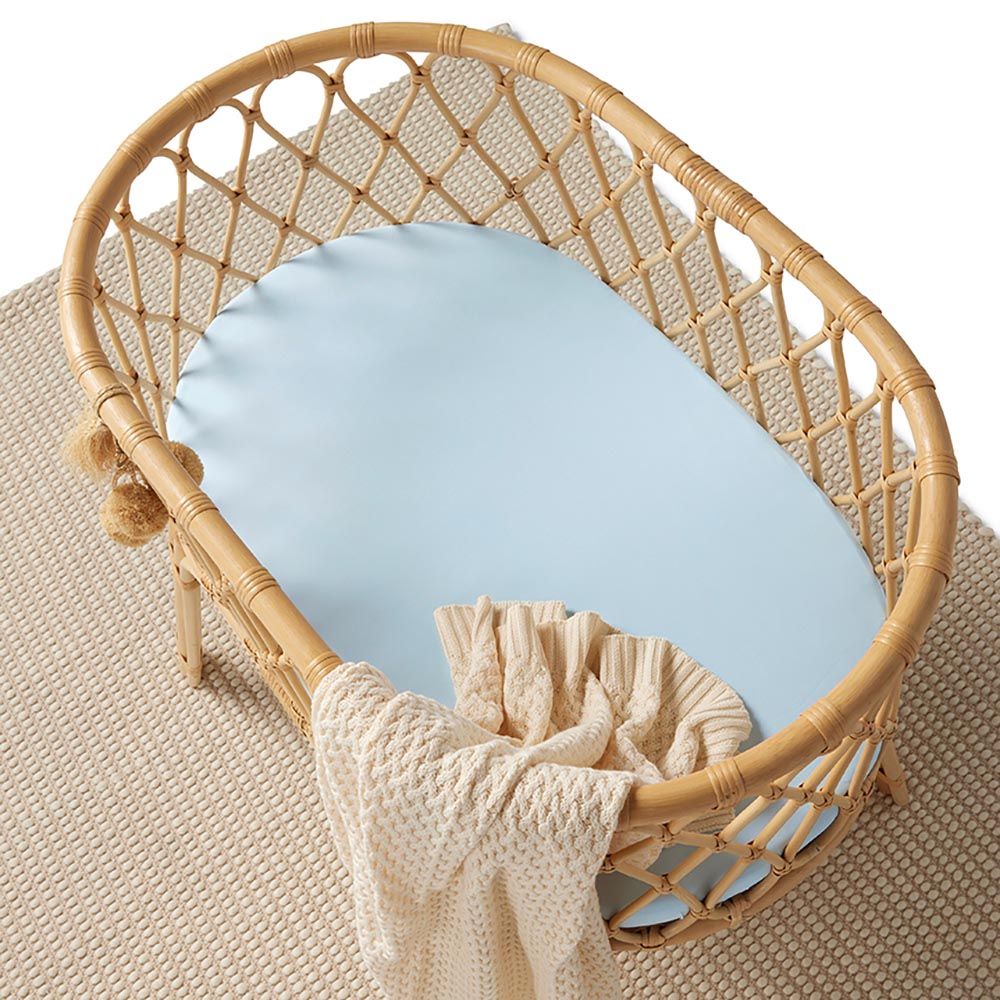 Baby Blue Organic Bassinet Sheet / Change Pad Cover - View 5