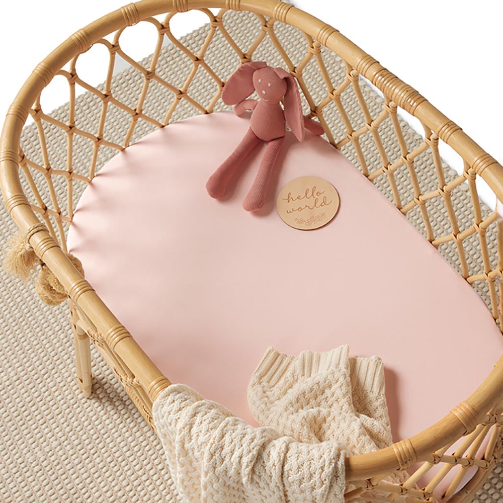 Baby Pink Organic Bassinet Sheet / Change Pad Cover - View 1