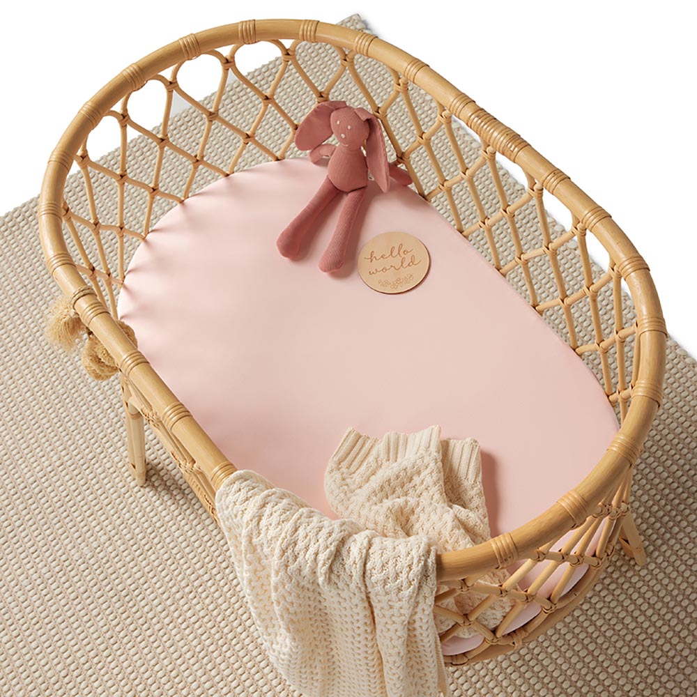 Baby Pink Organic Bassinet Sheet / Change Pad Cover - View 4