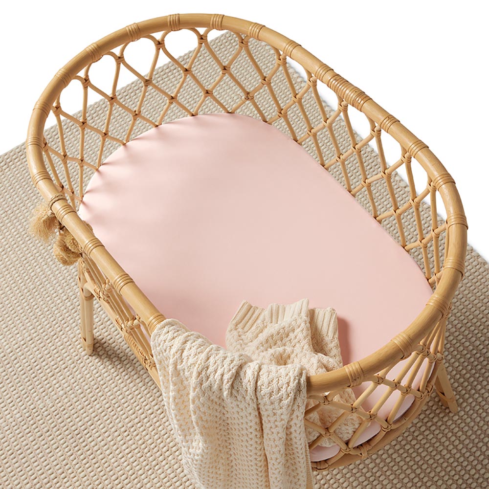 Baby Pink Organic Bassinet Sheet / Change Pad Cover - View 5