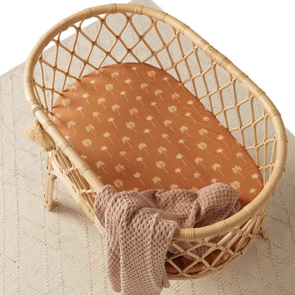 Bronze Palm Organic Bassinet Sheet / Change Pad Cover - View 4