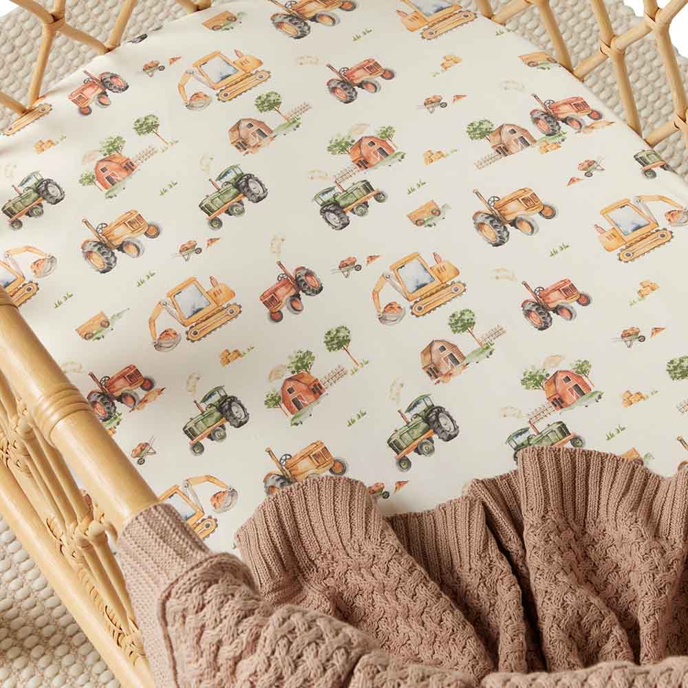 Diggers & Tractors Organic Bassinet Sheet / Change Pad Cover - View 6