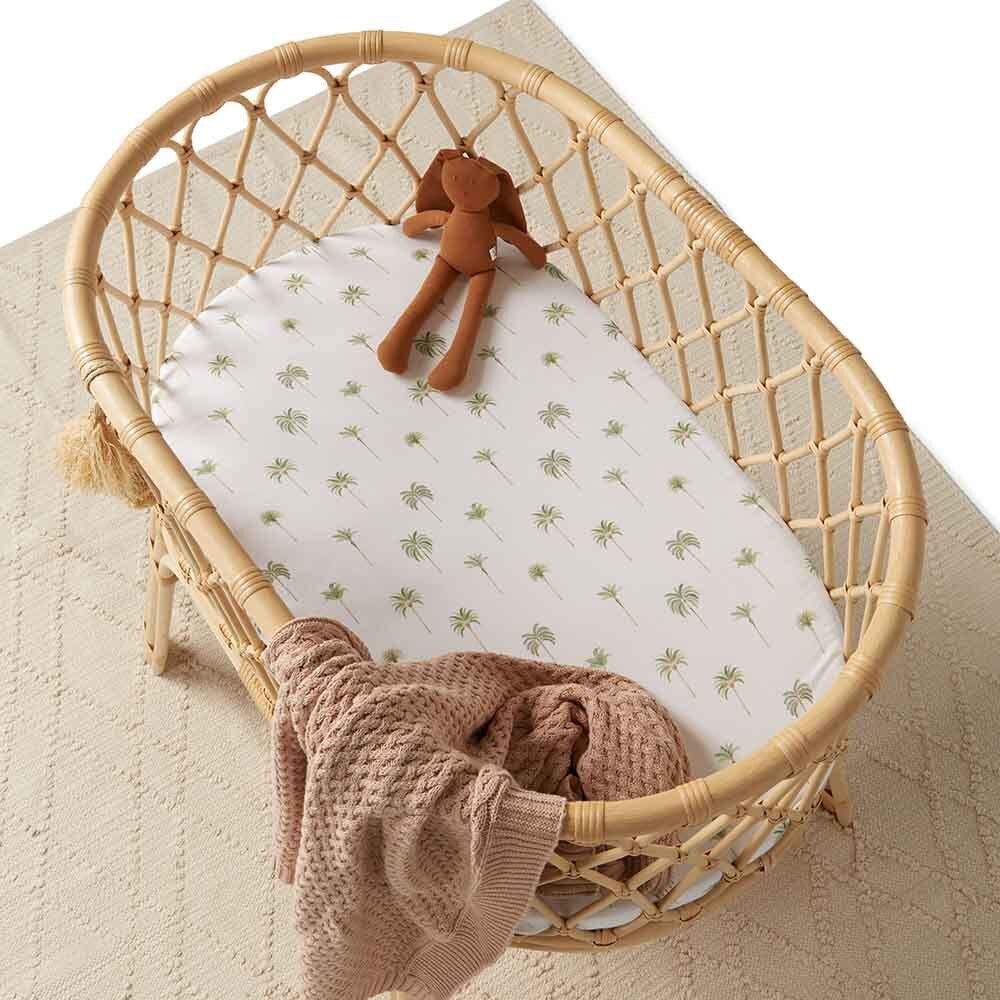 Green Palm Organic Bassinet Sheet / Change Pad Cover - View 4