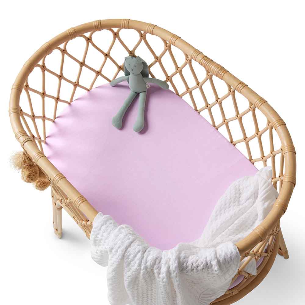 Lilac Organic Bassinet Sheet / Change Pad Cover - View 1