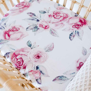 Lilac Skies Organic Bassinet Sheet / Change Pad Cover-Snuggle Hunny