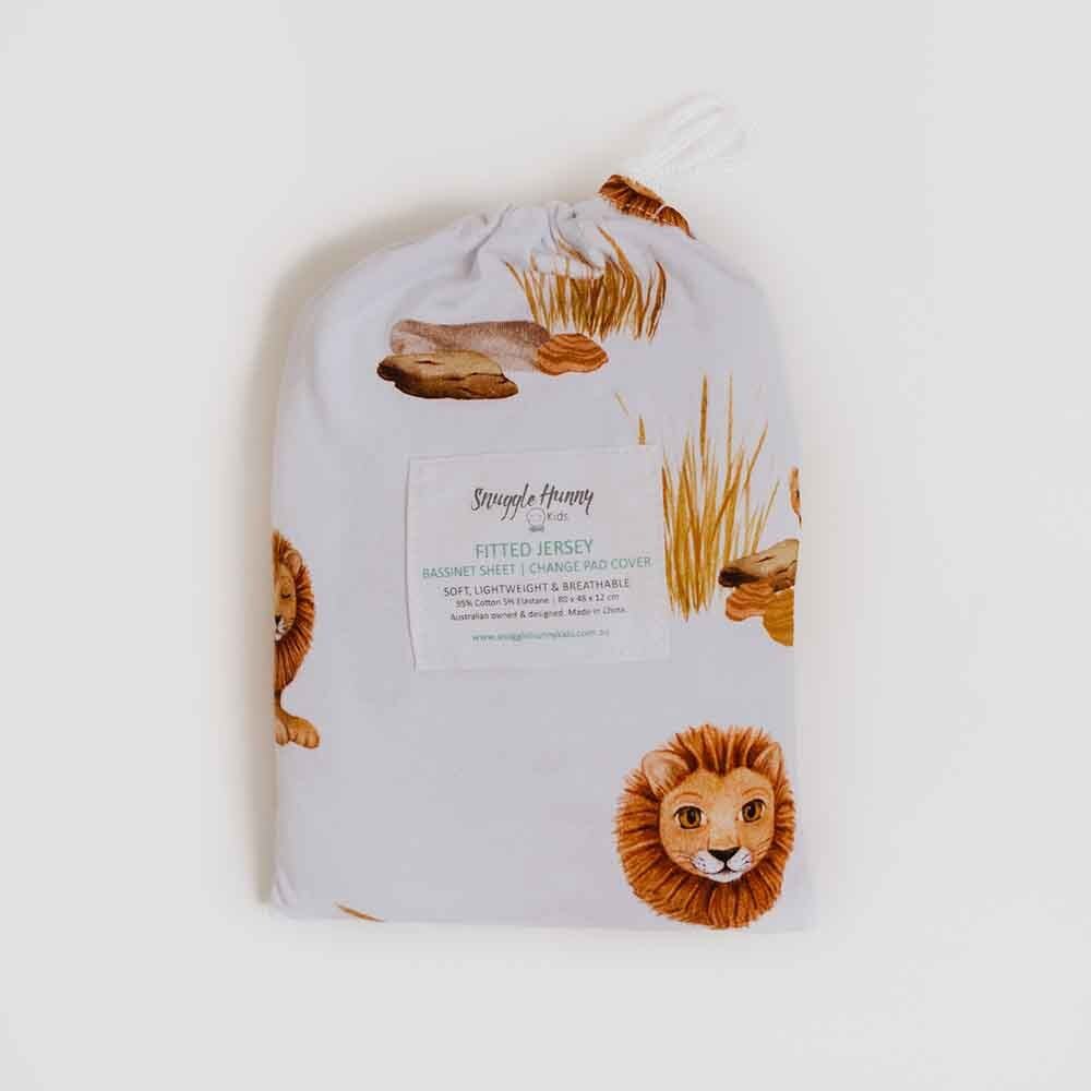 Lion Organic Bassinet Sheet / Change Pad Cover-Snuggle Hunny