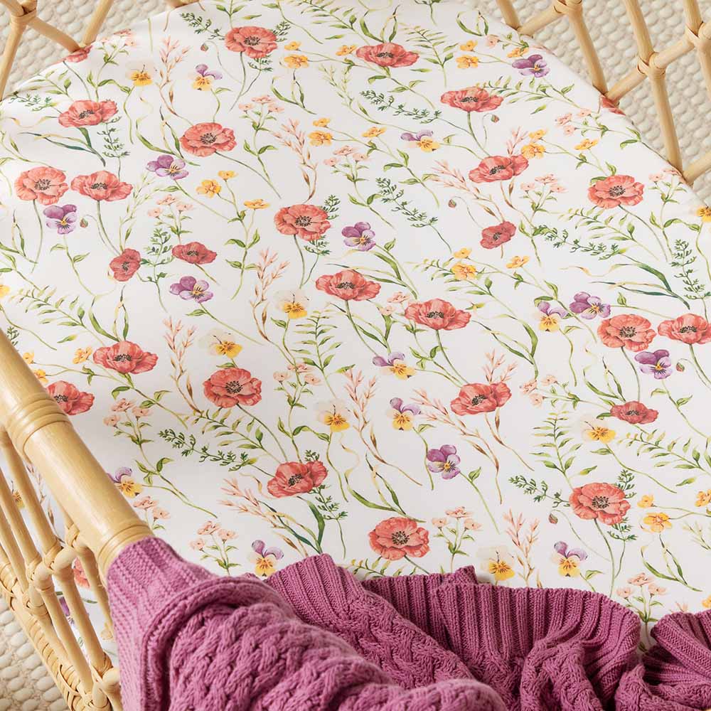 Sunny Citrus Organic Bassinet Sheet / Change Pad Cover
