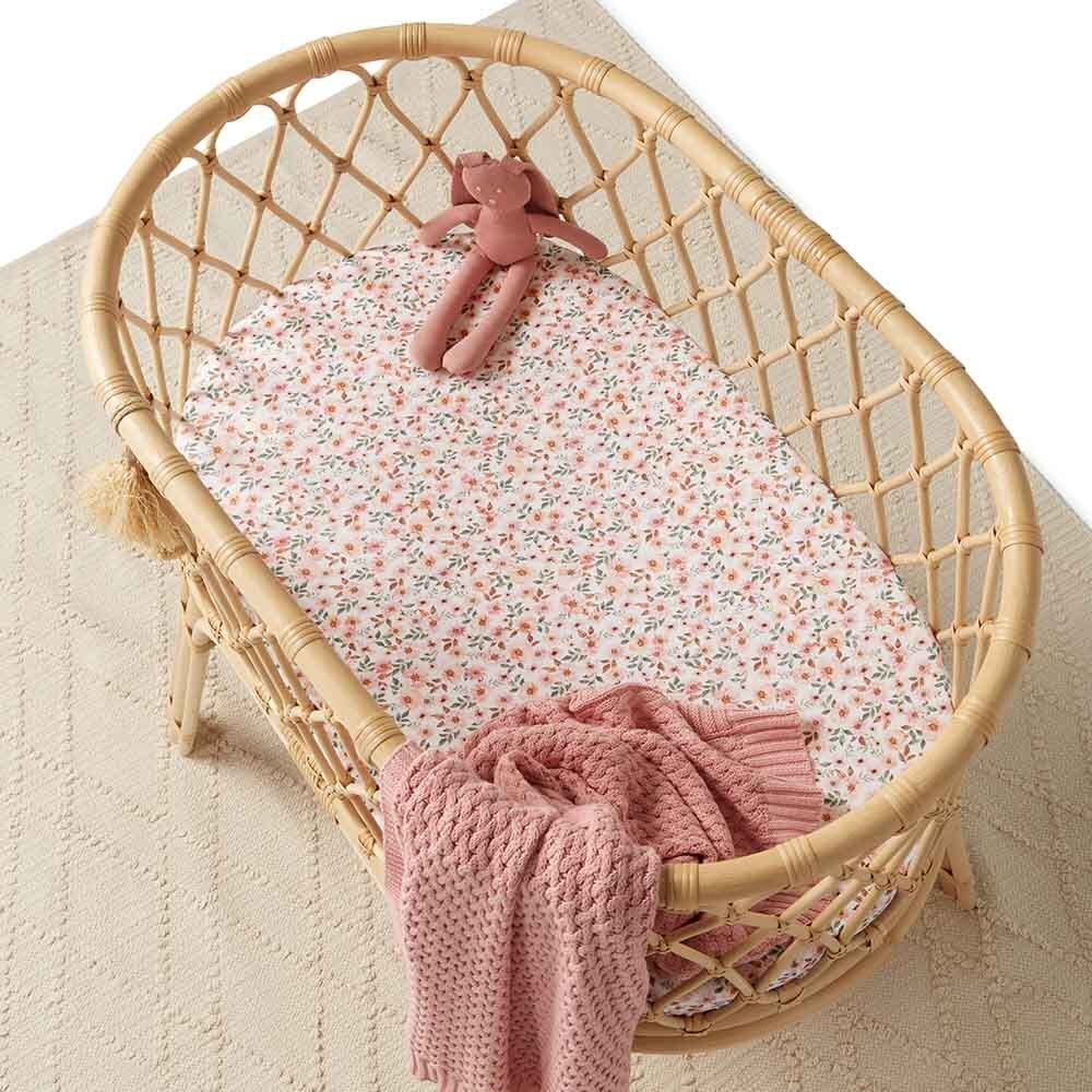 Spring Floral Organic Bassinet Sheet / Change Pad Cover - View 4