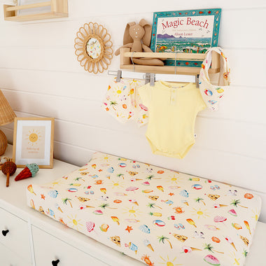 Beach Fun Organic Bassinet Sheet / Change Pad Cover | Snuggle Hunny