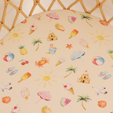 Beach Fun Organic Bassinet Sheet / Change Pad Cover | Snuggle Hunny