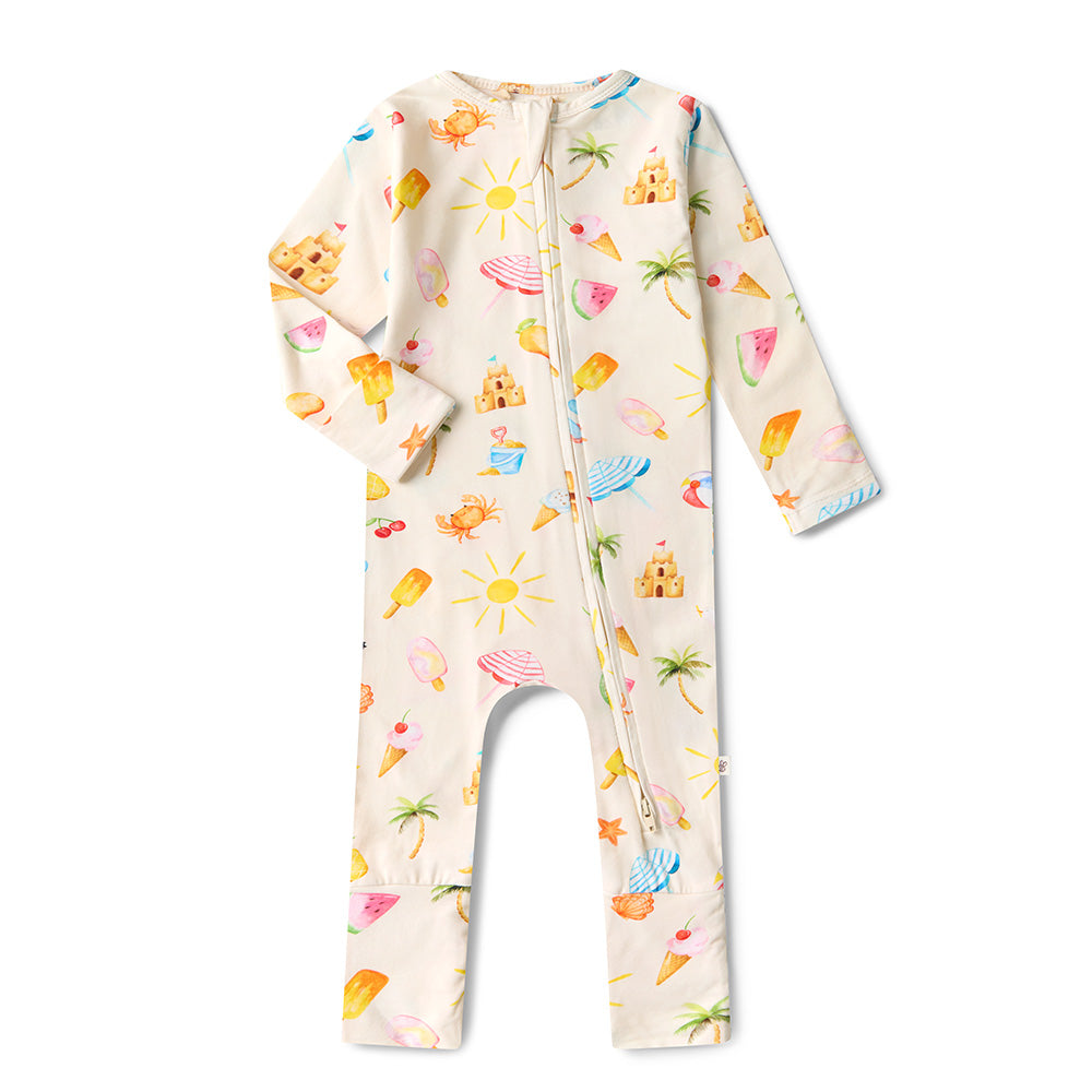 Beach Fun Organic Snugglesuit Convertible Romper - View 2