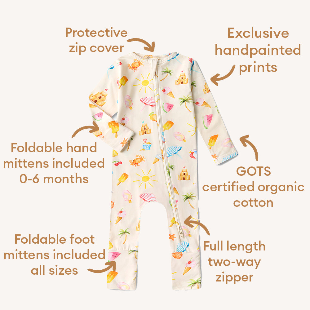 Beach Fun Organic Snugglesuit Convertible Romper - View 5