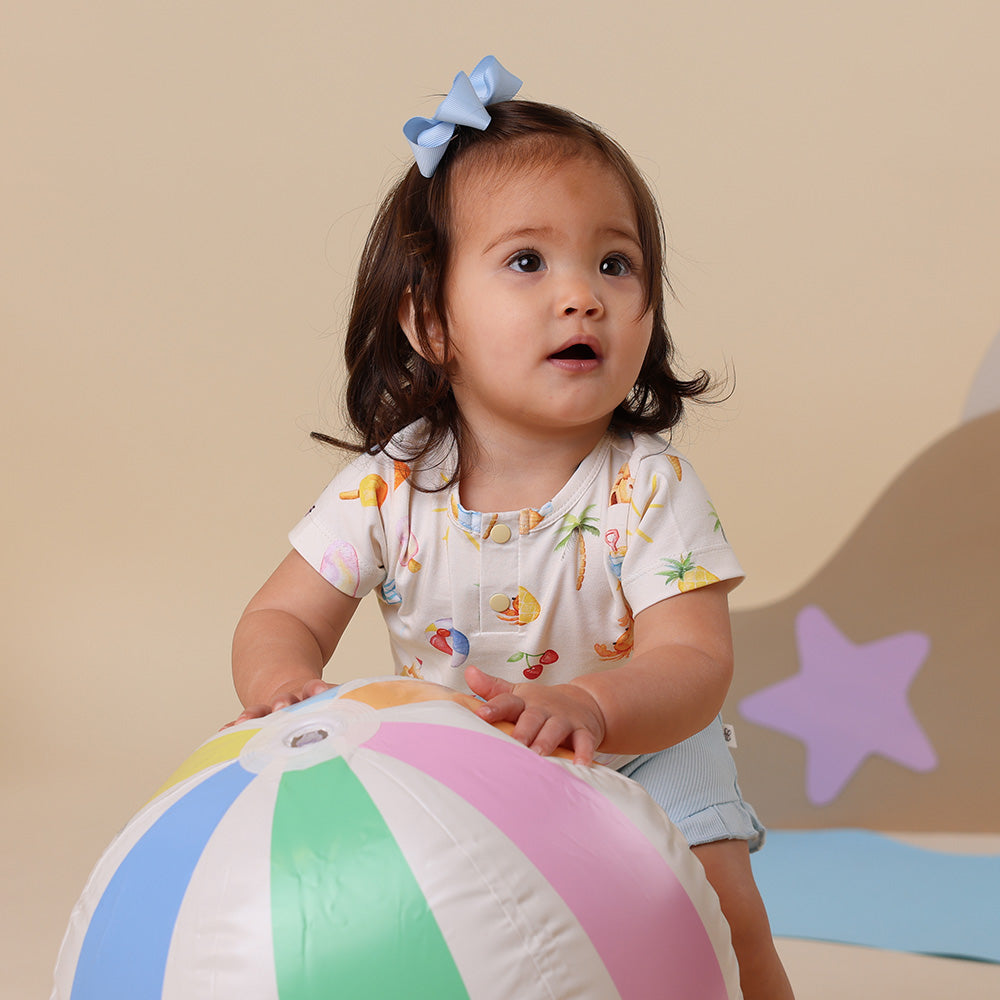 Beach Fun Short Sleeve Organic Bodysuit - View 8