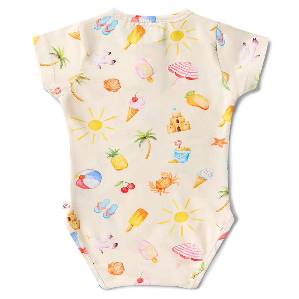 Beach Fun Short Sleeve Organic Bodysuit - View 15