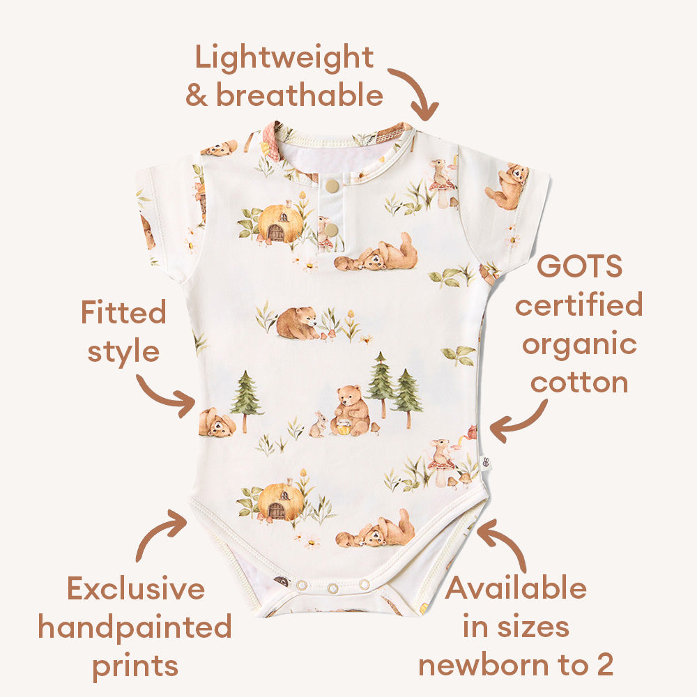 Bears Short Sleeve Organic Bodysuit - View 4