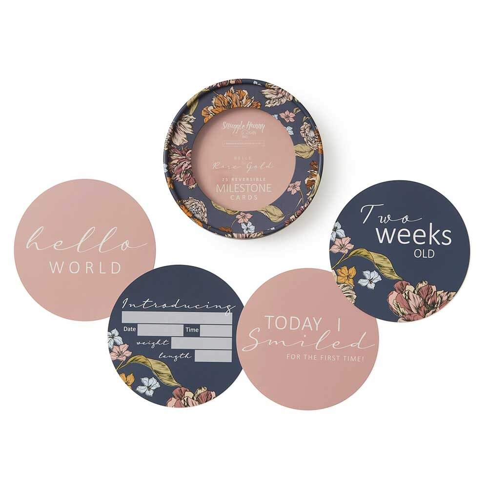 Belle & Rose Gold Reversible Milestone Cards - View 1