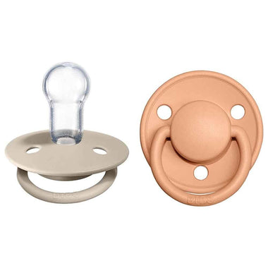 BIBS De Lux Silicone Dummy 2 Pack - Vanilla/ Peach-Snuggle Hunny
