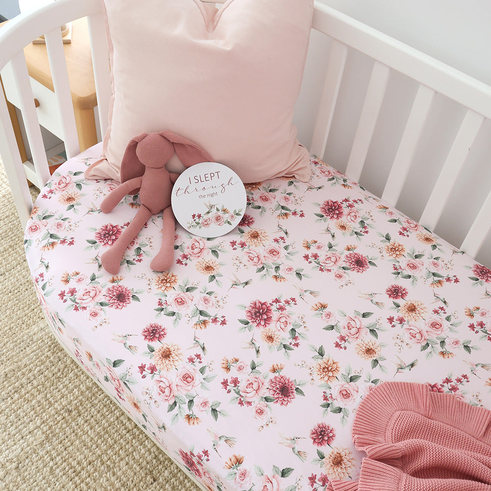 Birds & Blooms Organic Fitted Cot Sheet - View 4