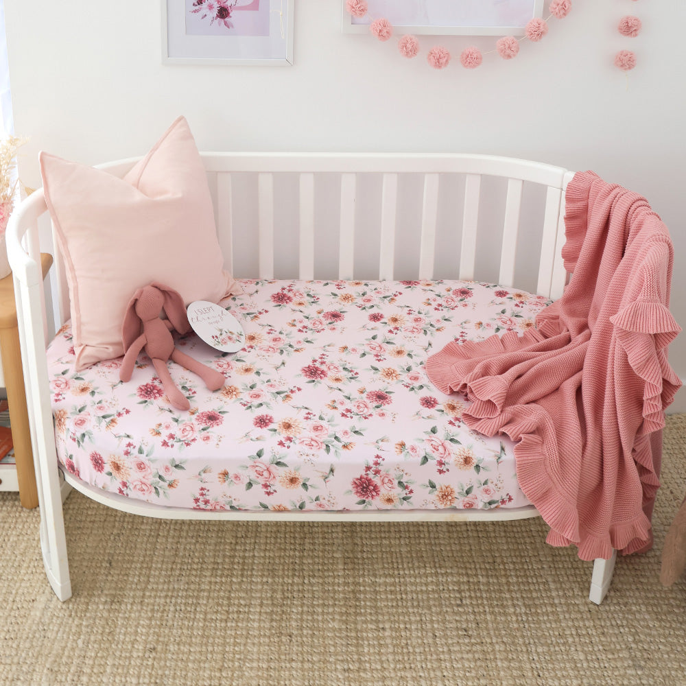 Birds & Blooms Organic Fitted Cot Sheet - View 5