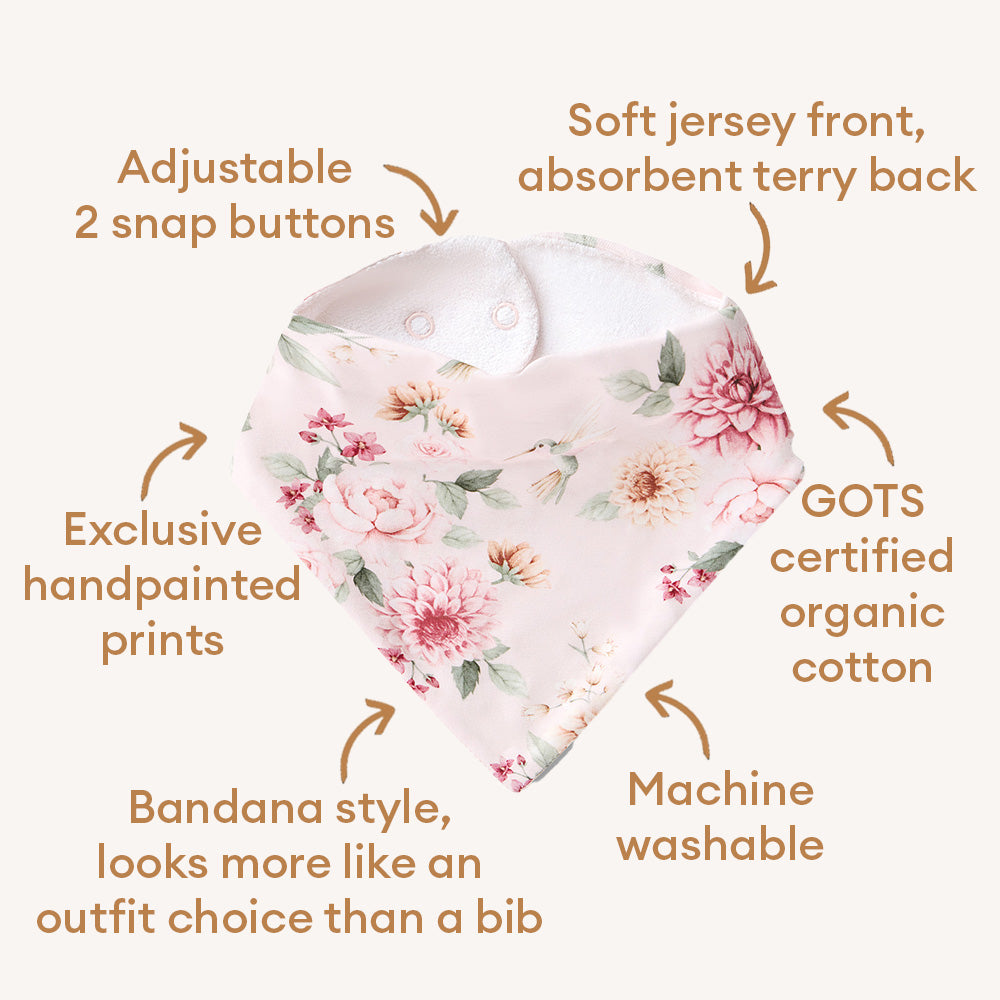 Birds & Blooms Organic Dribble Bib - View 4
