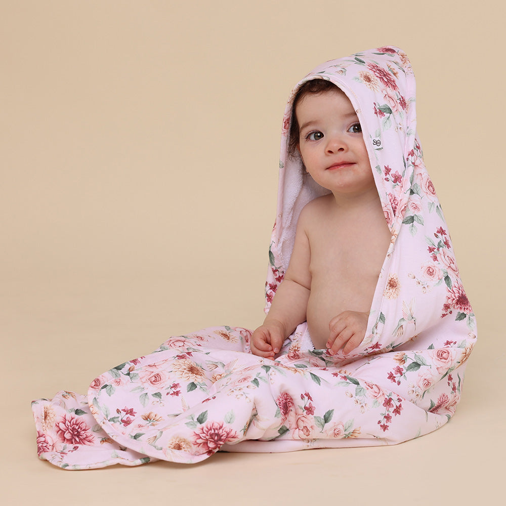 Birds & Blooms Organic Hooded Baby Towel - View 3