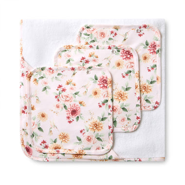 Birds & Blooms Organic Baby Towel & Wash Cloth Set | Snuggle Hunny