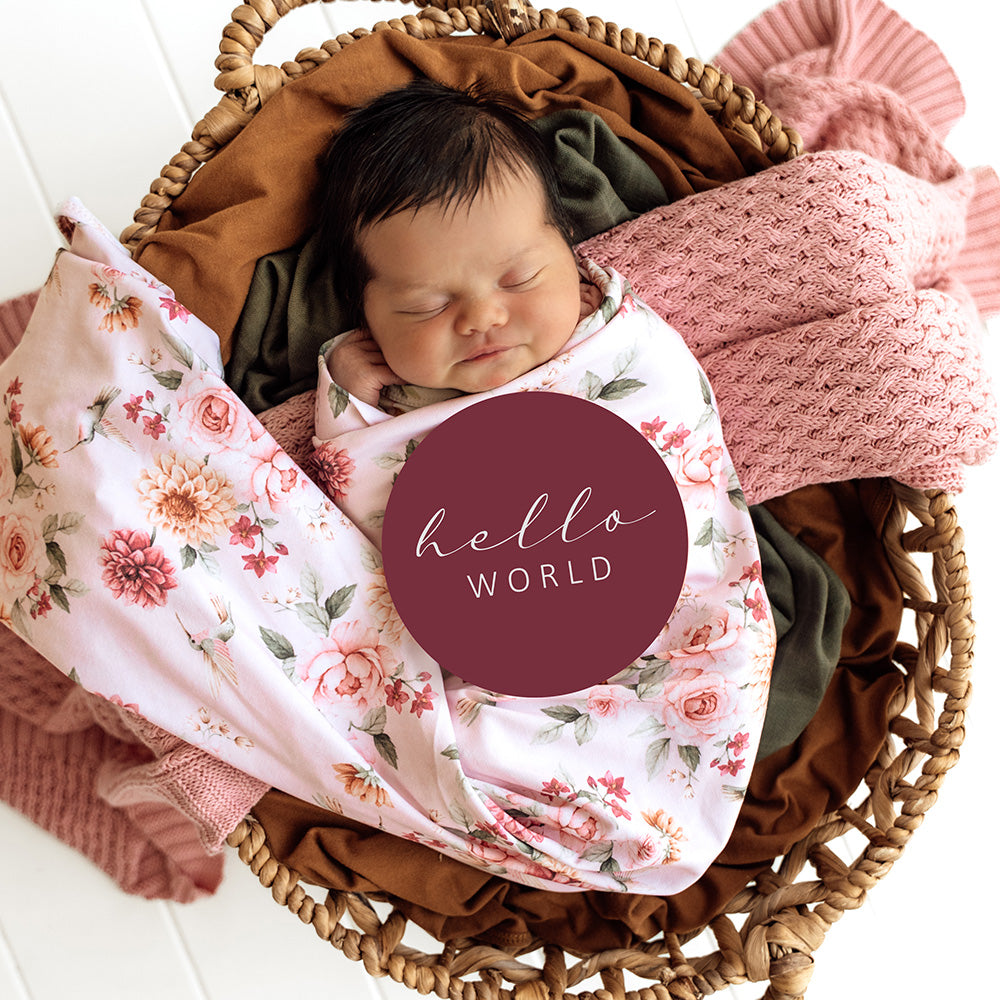 Birds & Blooms Organic Jersey Wrap & Topknot Set - View 6