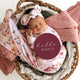Birds & Blooms Organic Jersey Wrap & Topknot Set - Thumbnail 4