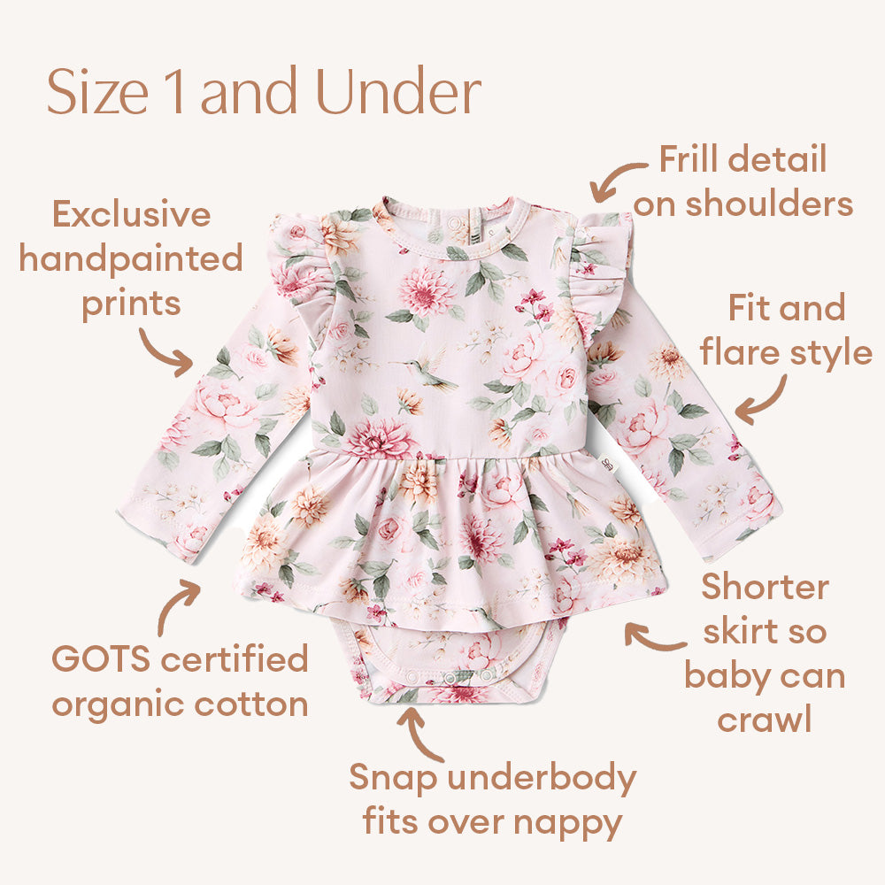 Birds & Blooms Long Sleeve Organic Dress - View 10