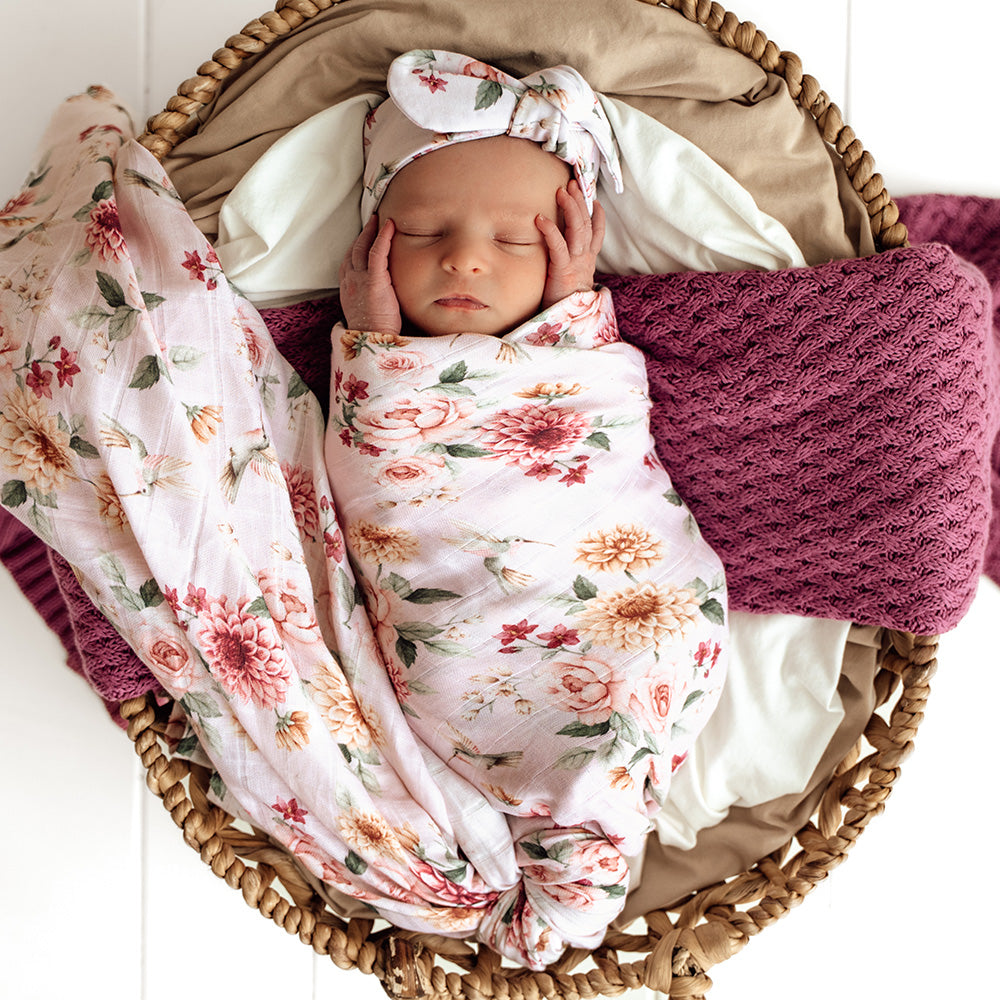 Birds & Blooms Organic Muslin Wrap - View 1