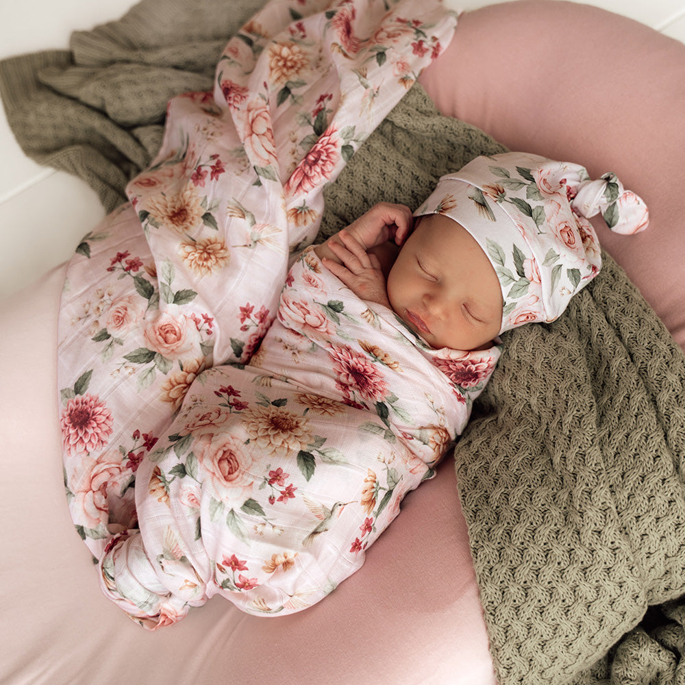 Birds & Blooms Organic Muslin Wrap - View 3