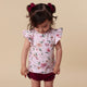 Birds & Blooms Organic Short Sleeve Top with Frill - Thumbnail 6
