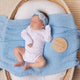 Baby Blue Diamond Knit Organic Baby Blanket - Thumbnail 5