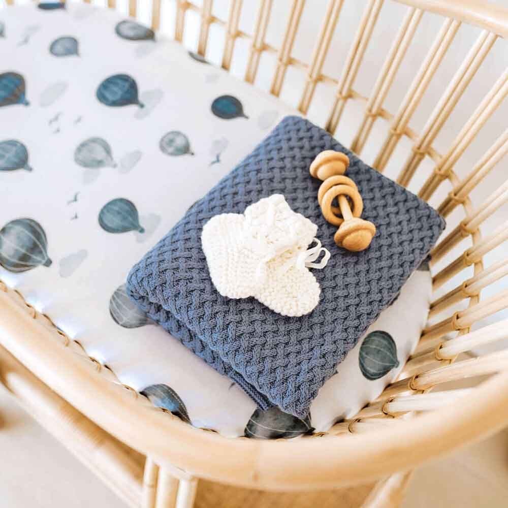 Blankets - River Diamond Knit Organic Baby Blanket