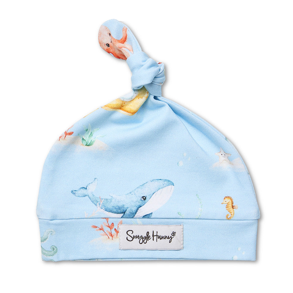 Blue Little Subs Organic Knotted Beanie - View 2
