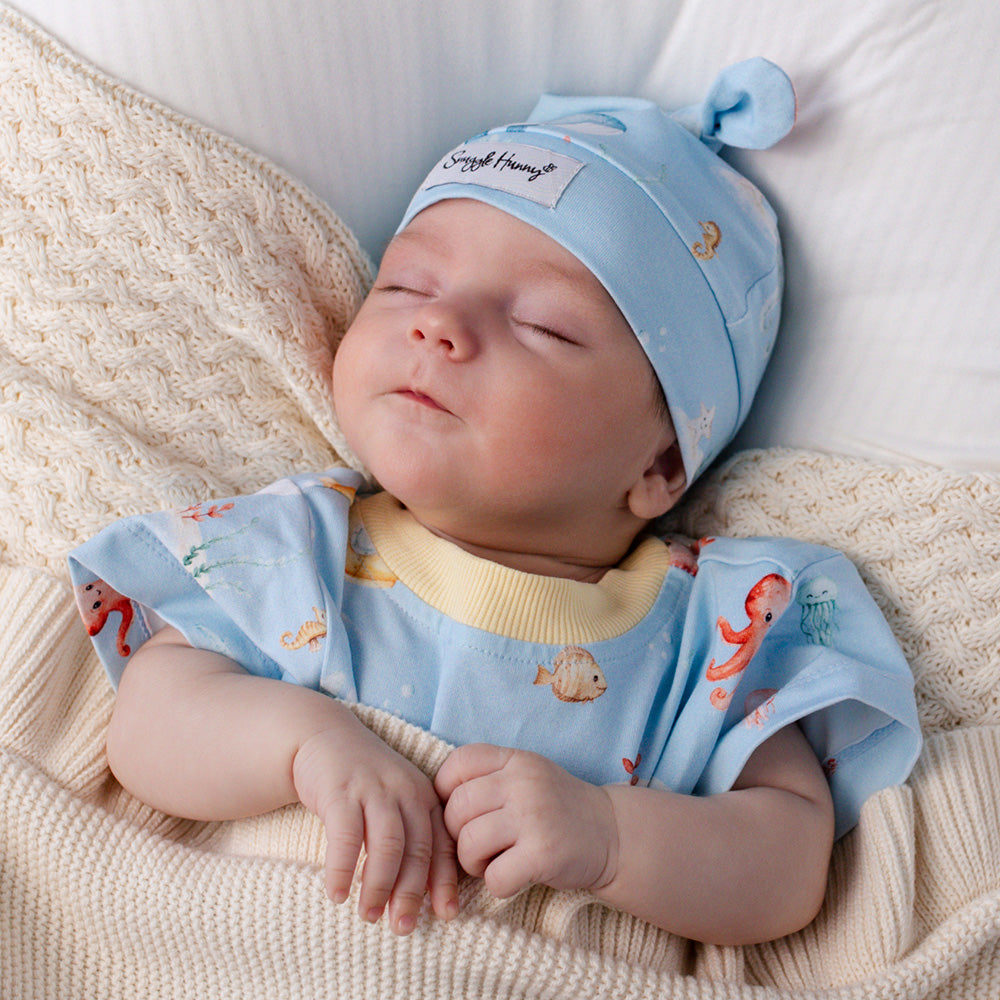 Blue Little Subs Organic Knotted Beanie - View 4