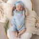 Blue Little Subs Organic Snuggle Overall Shorts - Thumbnail 1