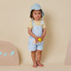 Blue Little Subs Organic Snuggle Overall Shorts - Thumbnail 4