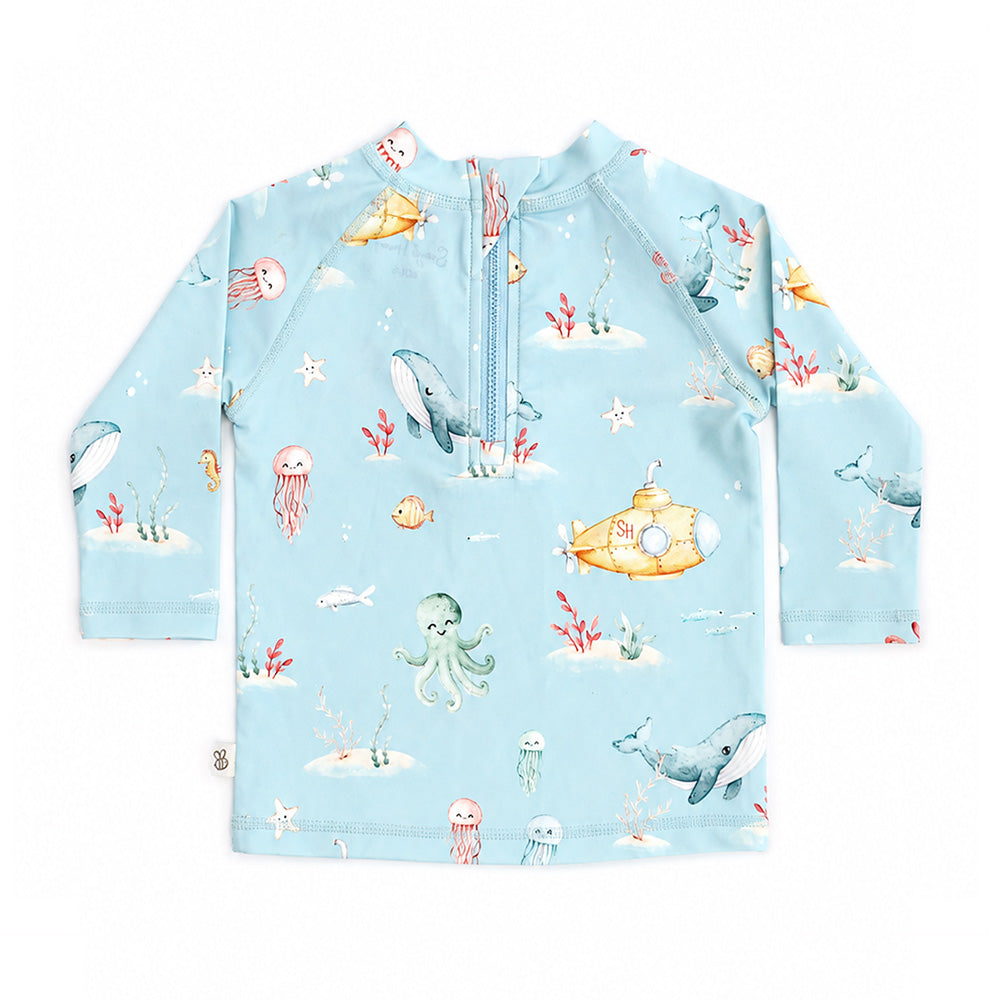 Blue Little Subs Rashie Vest - View 7