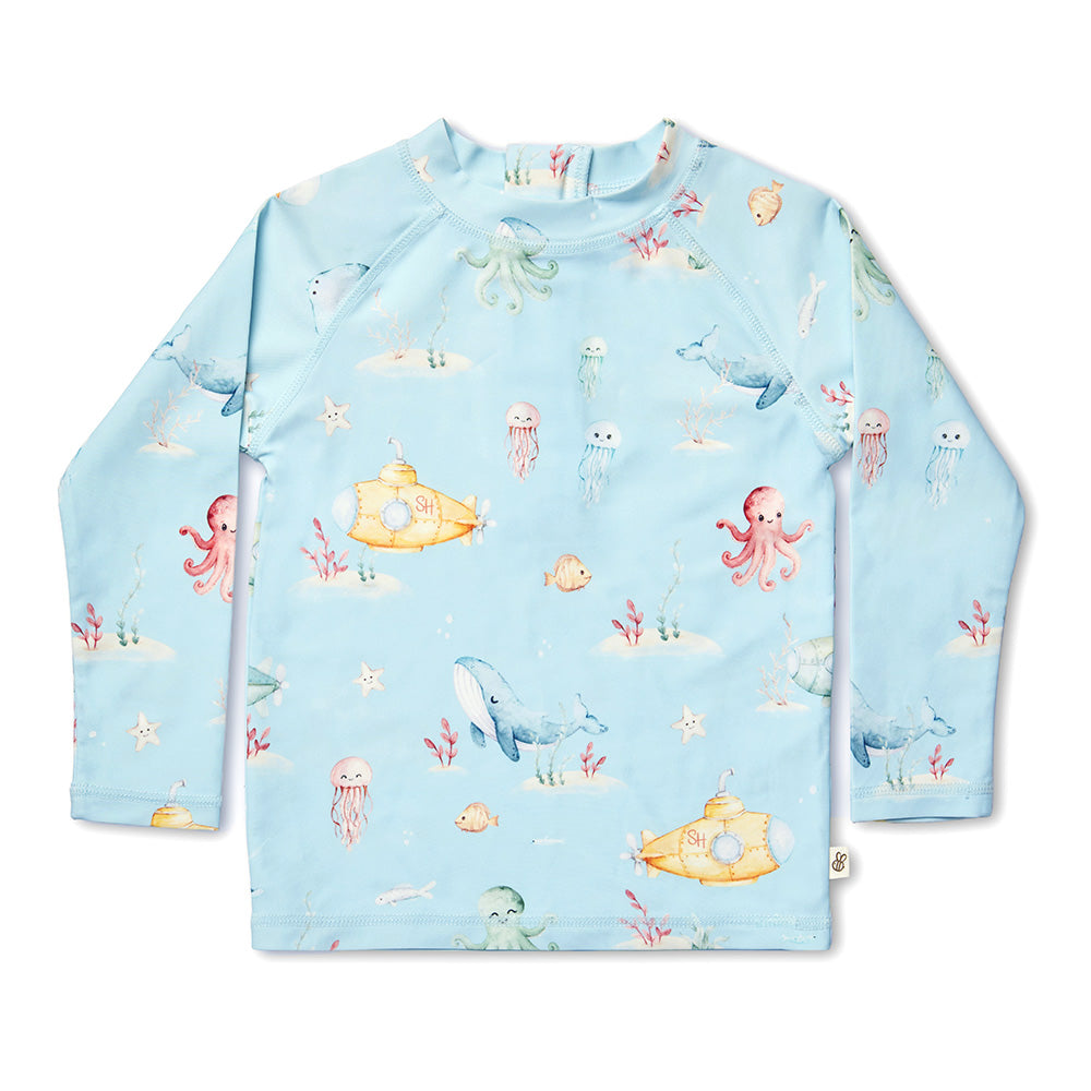 Blue Little Subs Rashie Vest - View 2