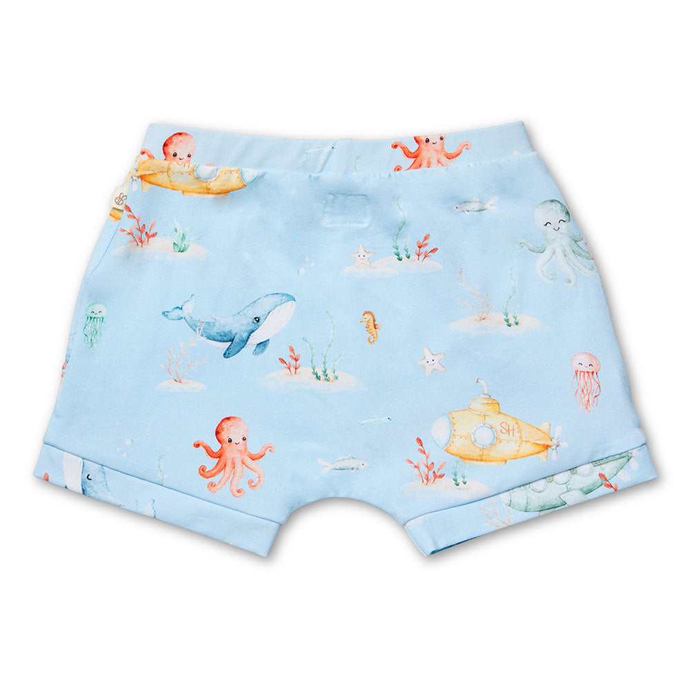 Blue Little Subs Organic Shorts - View 7