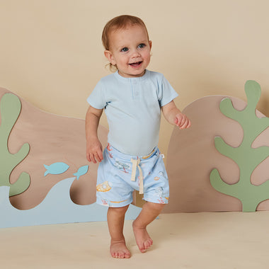 Blue Little Subs Organic Shorts | Snuggle Hunny