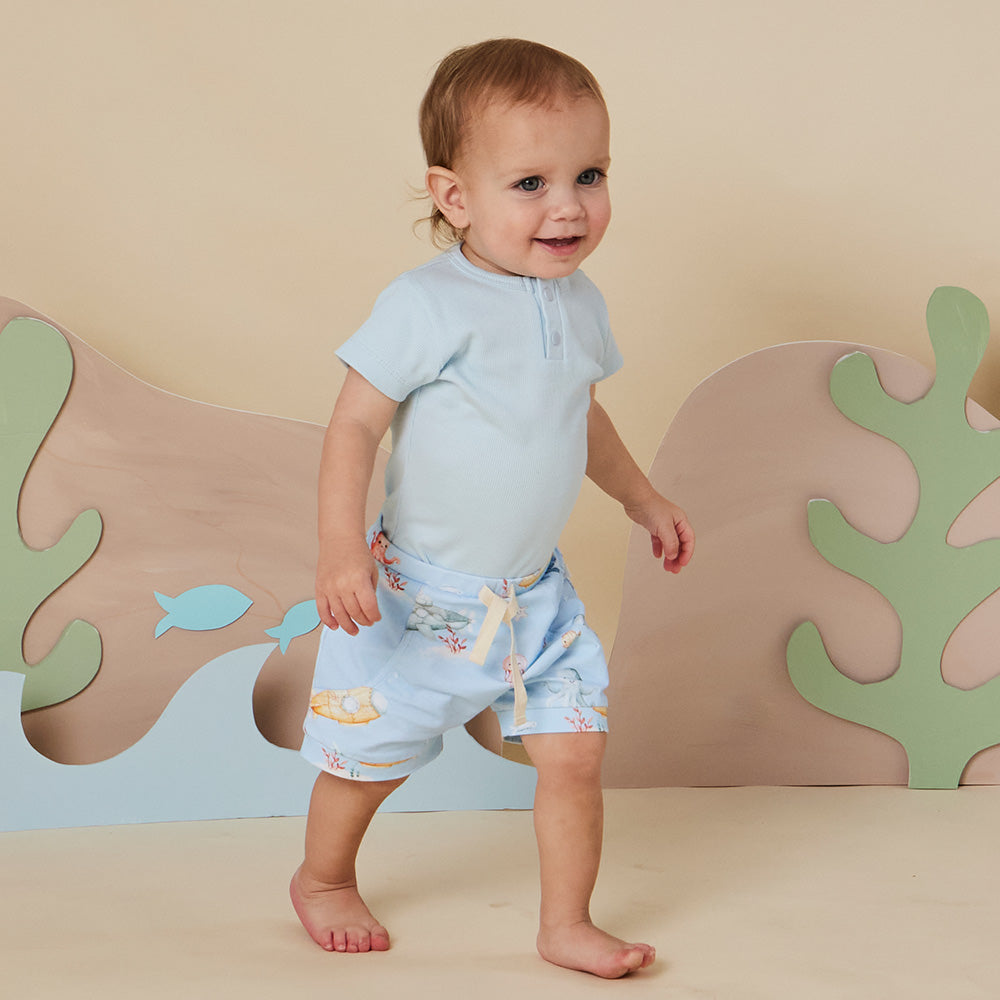 Blue Little Subs Organic Shorts - View 9