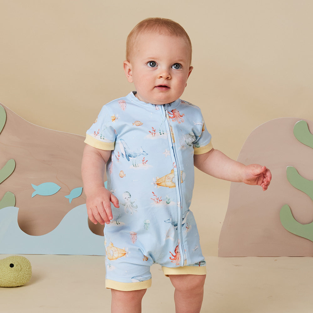 Blue Little Subs Organic Snuggle Shortie - View 10