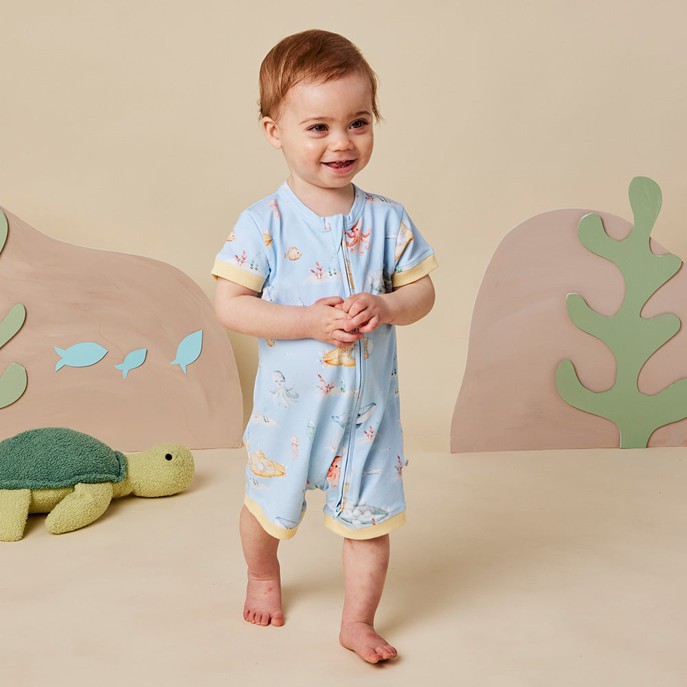 Blue Little Subs Organic Snuggle Shortie - View 12