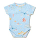 Blue Little Subs Short Sleeve Organic Bodysuit - Thumbnail 2